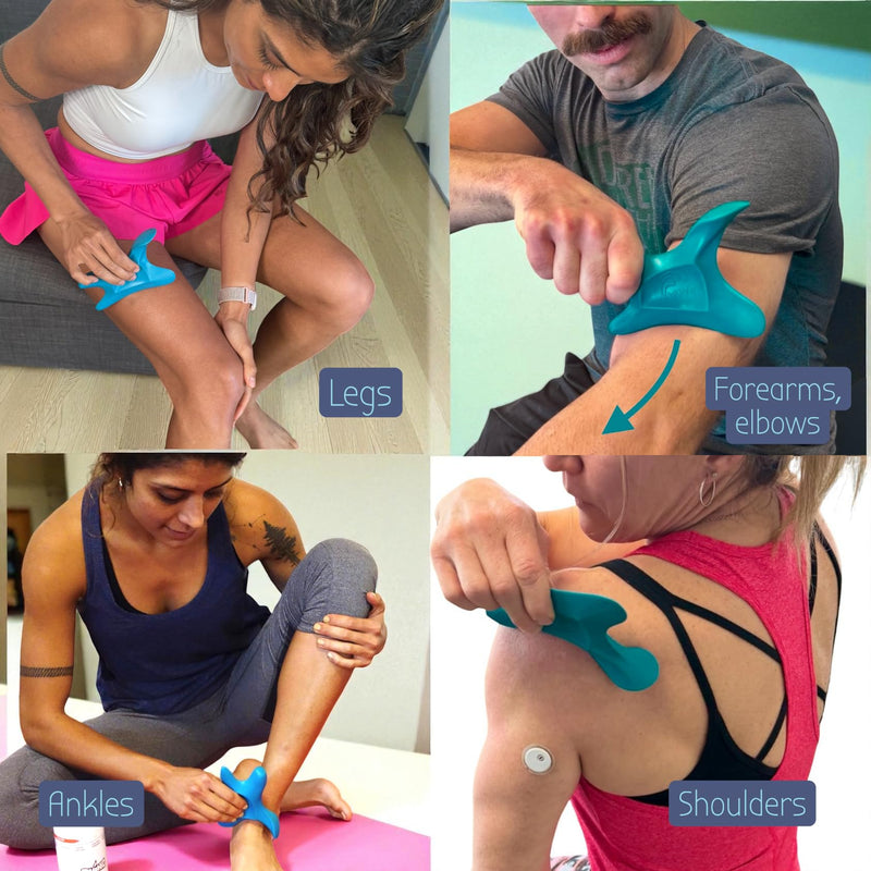 The Wave Tool, The Ultimate Soft Tissue Release Tool. Patented, Ergonomic Scraping and Massage Tool for Trigger Points, fascial Release, Muscle Aches, Pain, tendonitis, Scar Tissue, Athletic Recovery Deep Sea Teal