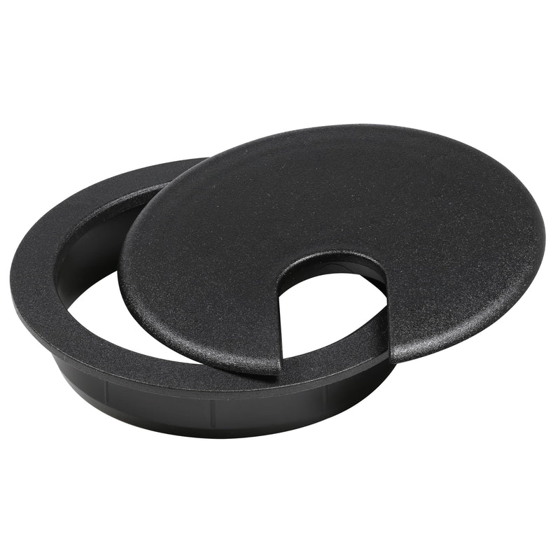 [Australia - AusPower] - 5 Pack Rok Hardware 3" (76mm) Black Round Computer Desk Table Port Wire Cable Cord Organizer Hole Cover Grommet, ROKRG3BLK 3" 5 