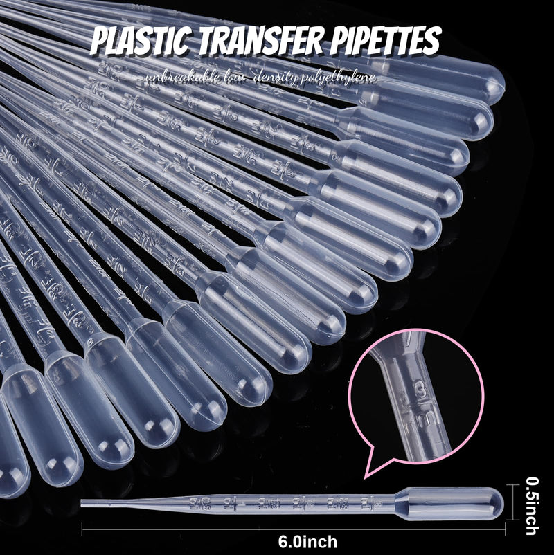 [Australia - AusPower] - Teenitor 3ML Pipettes, Plastic Dropper Essential Oil Transfer Pipettes Disposable Liquid Eye Dropper for Lab Science Multi- Purpose Makeup Tool, 15Pcs clear-1 15 