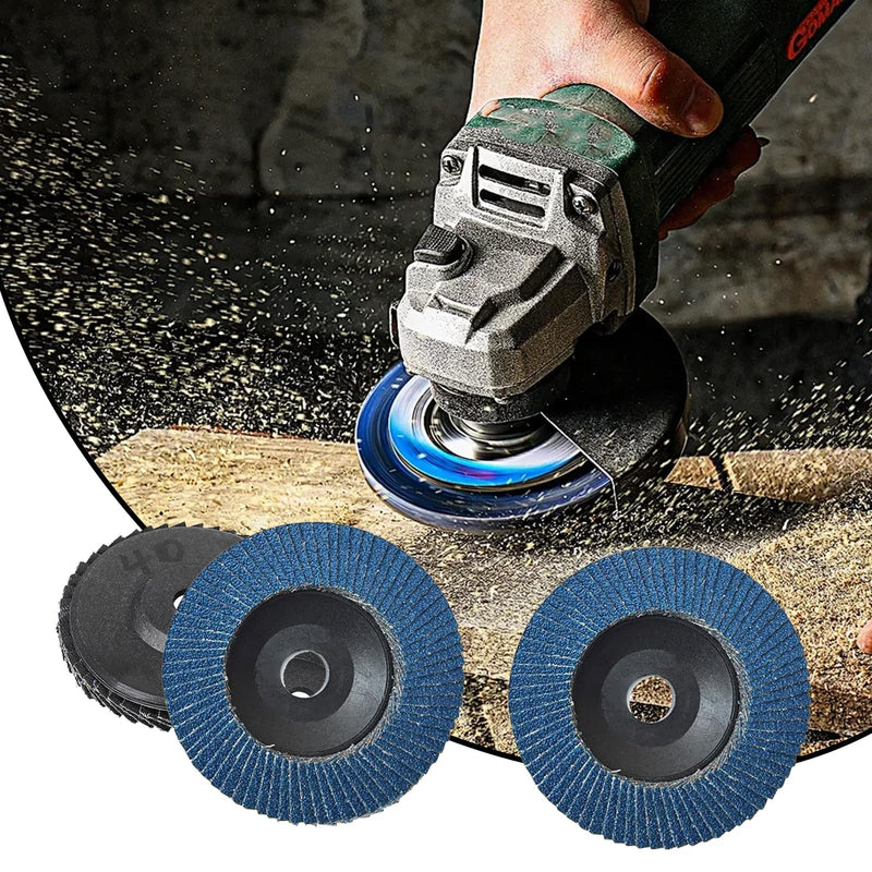 [Australia - AusPower] - Oiieco Pack of 12 Flap Discs, Sanding Discs Sanding Disc Slats Sanding Disc Set 40/60/80/120 for Metal Wood Steel (Blue) 
