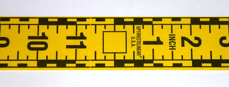 Adhesive Continuous Ruler Roll Tape – Fractional – 1 1/2 Inches Wide, 12 Inch Long X 105 Repeats – Vertical Up – Yellow