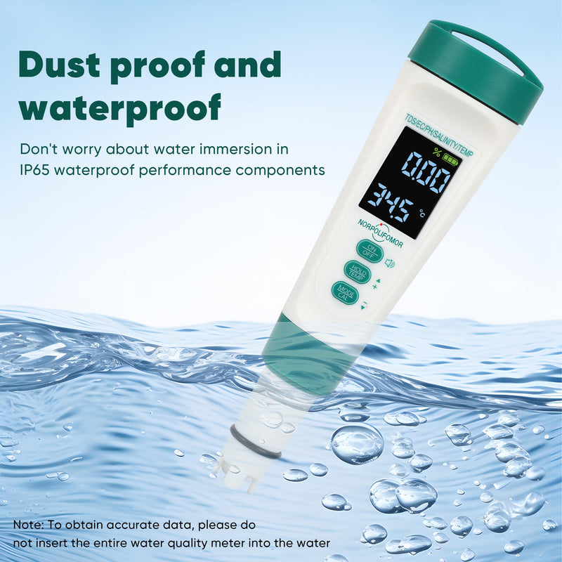 [Australia - AusPower] - Pool Salt Tester,pH Meter with Audio, TDS/PPM Tester for Swimming Pool, Hot Tub Spas,Aquariums & Hydroponics,Battery Power WQT-001 