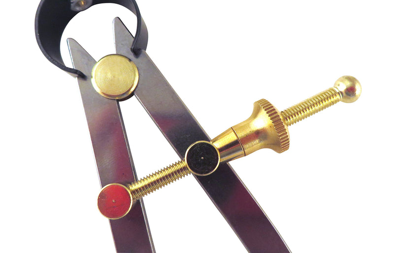 [Australia - AusPower] - 3 Piece Set Toolmaker's “Yankee” Rapid Adjust Quick Spring Nut Dividers, Inside ID & Outside OD Calipers, 0-6.5” / 165 mm Range, Brass Fulcrum and Fine Adjustment, Flat Leg, C7-6, C8-6, C9-6 