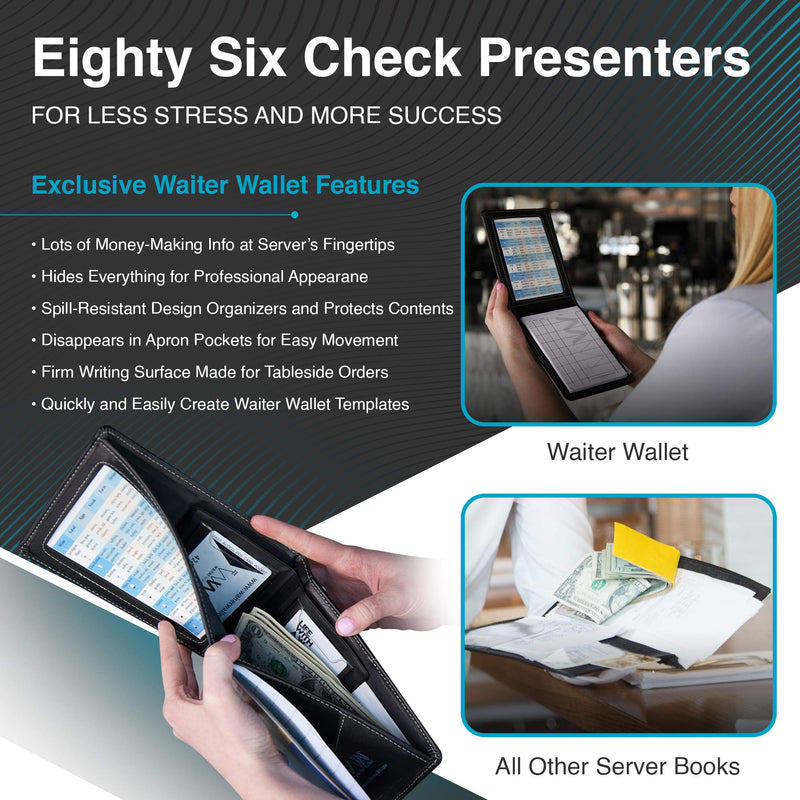 [Australia - AusPower] - Jr. Deluxe Server Book Organizer with Clear Pocket Insert | includes Restaurant Guest Order Pad |Pocket Size fits Apron and most Pant Pockets | 4" x 5.75" Jr. Deluxe (4" x 5.75") Black 