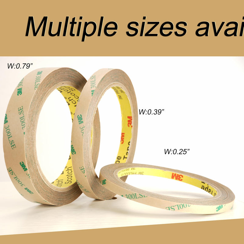 3M 300LSE Double Sided Tape Heavy Duty, 0.39" × 36 Ft Clear Ultra Thin High Strength Automotive Mounting, Waterproof for Car Trim, Mirror, Rv, LED Strips, Electronics Invisible Bonding (0.39" × 36 Ft)