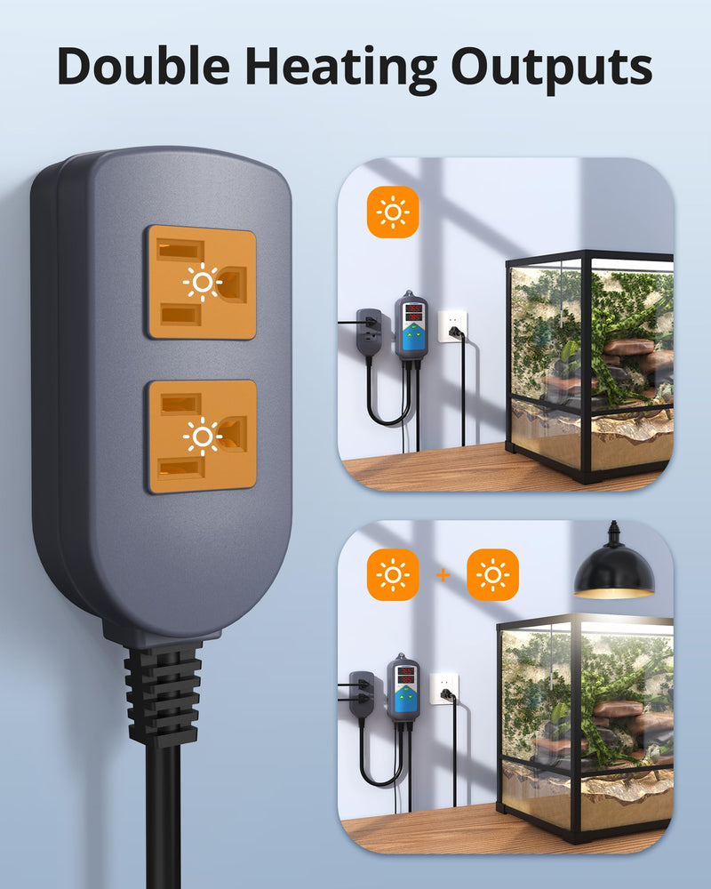[Australia - AusPower] - Inkbird 2025 Updated ITC-306T Pre-Wired Electronic Heating Thermostat Temperature Controller, 24 Hours Digital Day & Night Cycle Timer Controller for Seed Germination Reptiles Hatching 