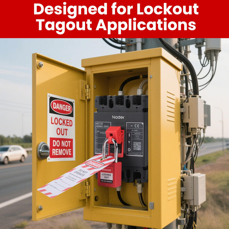 [Australia - AusPower] - Circuit Breaker Lockout Device, 12 Pack - OSHA Compliant, Clamp-On Design for Single Pole Breakers, Premium Grade, Medium (120/277V) 12pcs Medium (120/277 Volt) 