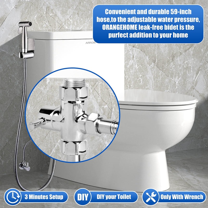 Bidet Toilet Sprayer Kit, Handheld Stainless Steel Baby Diaper Cloth Washer and Full Pressure Leakproof Pet Shower Sprayer