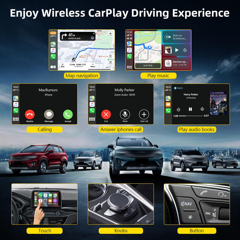 [Australia - AusPower] - CarPlay Wireless Adapter Compatible with iPhone iOS, Wireless Carplay 5.8GHz WiFi, Convert Wired to Wireless, Plug and Play, Online Update, for OEM Wired CarPlay Cars 