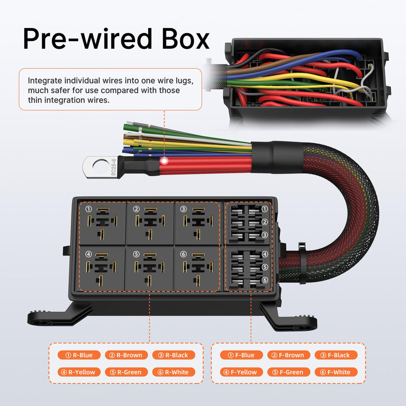 [Australia - AusPower] - DaierTek 12V Relay Box 6 Way12 AWG Pre-Wired Waterproof Relay Box 6 Slot ATC/ATO Fuse Relay Block Universal Relay Panel for Automotive Car Marine Boat 6 Relay 6 Fuse Pre-Wired 