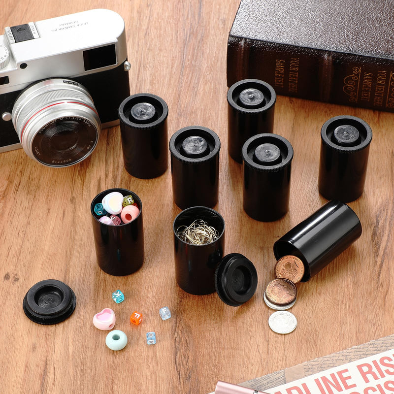[Australia - AusPower] - 50 Pcs Film Canisters with Caps 35 mm Plastic Film Canister Holder Camera Reel Containers Empty Film Containers with Lids for Beads Fish Hook Keys Small Accessories Storage(Black) Black 