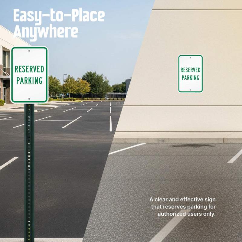 SmartSign Reserved Parking Sign - 2 Pack, 18 x 12 inch, 2mm Thick Aluminum Composite, Pre-Drilled Holes, Green and White, Made in USA ACM - 12" x 18" (Pack of 2)