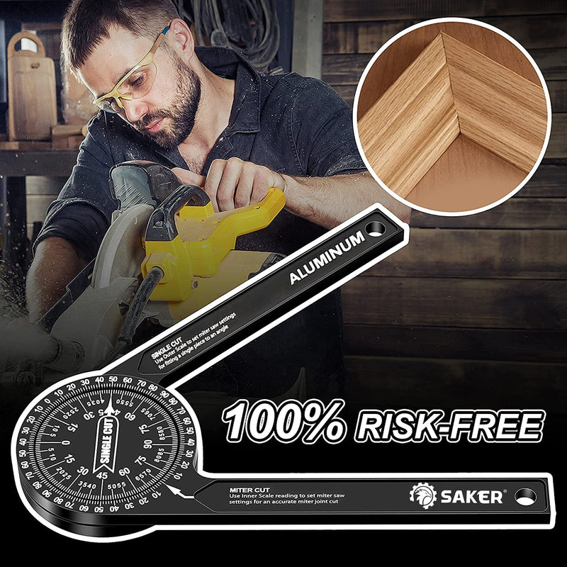 [Australia - AusPower] - Saker Miter Saw Protractor and Saker 4-in-1 Drilling Positioning Ruler 