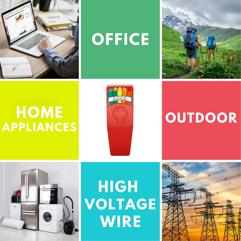 [Australia - AusPower] - EMF Meter Ghost Hunting Magnetic Field Detector Spirit Box Paranormal Equipment Tester Red 