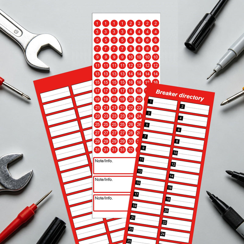 3 Set Electrical Panel Labels 4 x 12 Inch Breaker Box Directory Stickers Circuit Breaker Directory Labels Pencil Writing Can Be Wiped Clean Load Center Stickers Decals for Electrical Panel Fuse Box