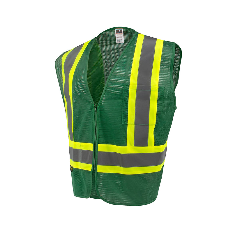 Radians SV22-1 Economy Type O Class 1 Safety Vest Size Small, Hunter Green Mesh with Contrasting Tape - 1 Each