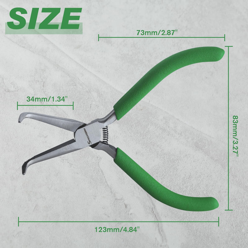 [Australia - AusPower] - SPEEDWOX Mini Bent Needle Nose Pliers With Teeth 5" 45-Degree Bent Long Nose Pliers With Serrated Jaw Needle Remover Pliers Fishing Tools Precision Pliers For Jewelry Making And Small Object Gripping 