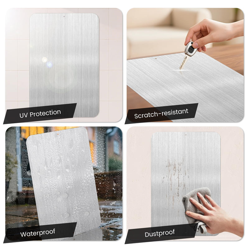 12" x 18" Blank Metal Sign Reflective Write-on Silver Aluminum Blanks for Yard Garage Business Indoor Outdoor 2 Pack 18" × 12"