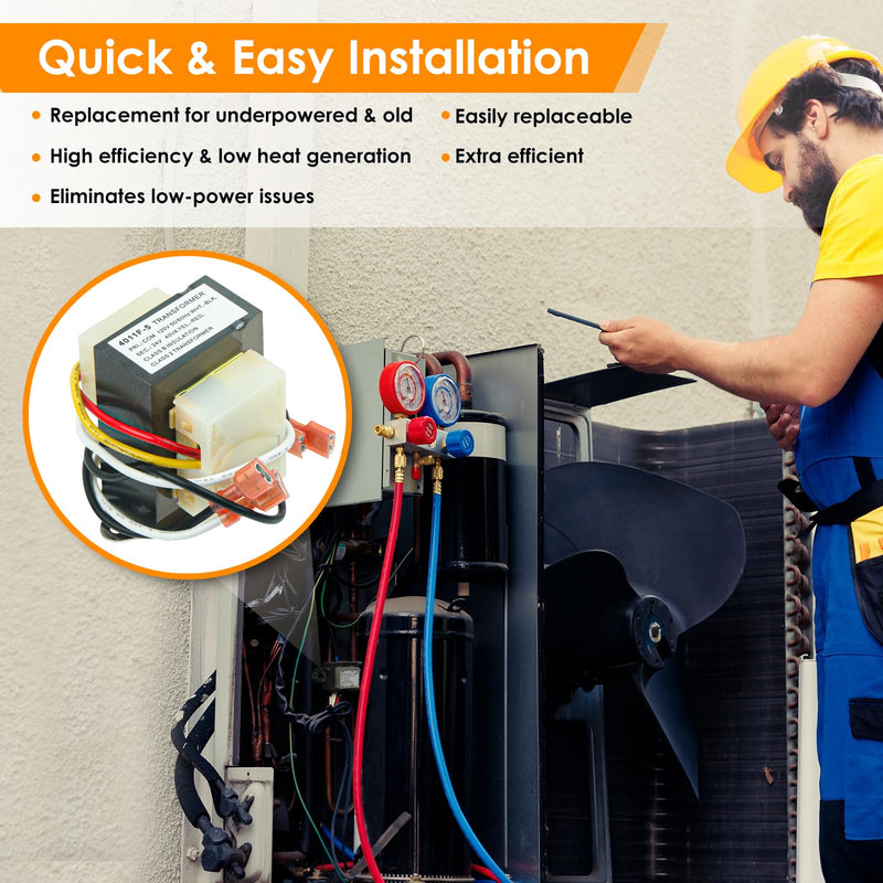 [Australia - AusPower] - Replacement HVAC Transformer 120 to 24V 40VA #46-24124-06 for Rheem Furnace 46-24124-06 Basler Electric BE161640GDD 29M7101 4011F-5 HVAC Furnace Transformer 