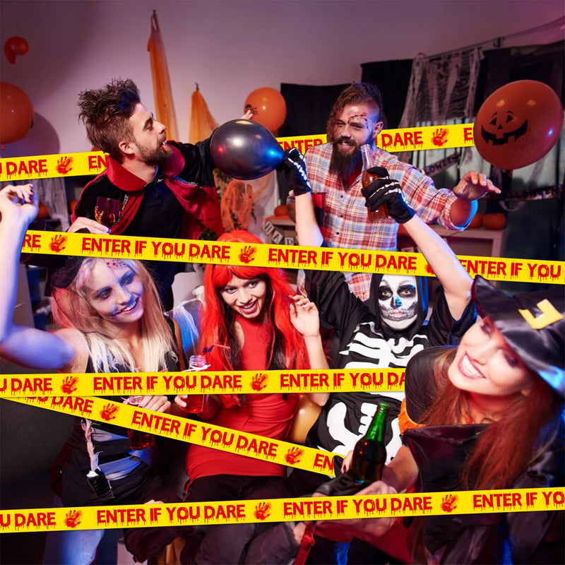 Askill Halloween Decorations Caution Tape - Enter If You Dare 1.9 Inch X 82 Feet for Creepy Scary Indoor/Outdoor Crime Scene Home Parties Haunted House Enter If You Dare Tape