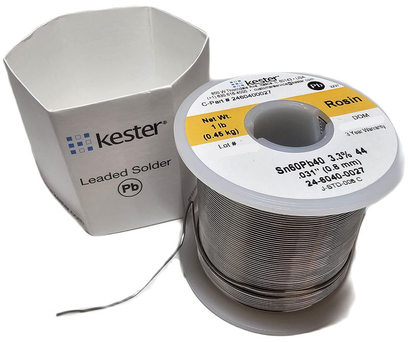 Kester solder 44" Rosin Core #66/44 .8mm 1 lb. Spool
