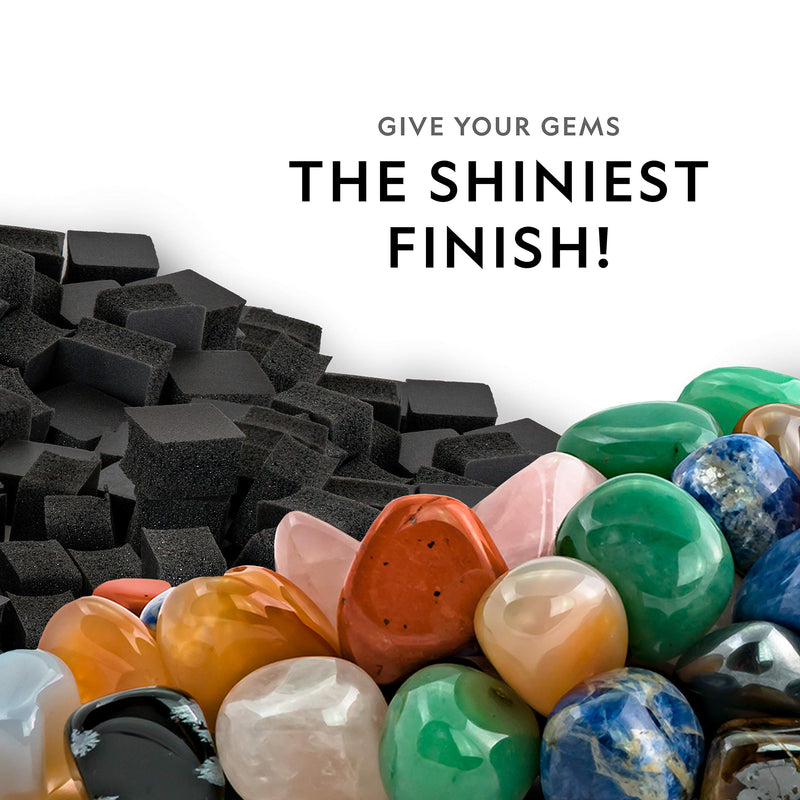 [Australia - AusPower] - NATIONAL GEOGRAPHIC Rock Tumbling Media – GemFoam Reusable Rock Polisher Foam, Use After Rock Tumbling Grit Cycles, Adds Shine to Tumbled Rocks and Minerals, Rock Tumbling Supplies New Polishing Foam 