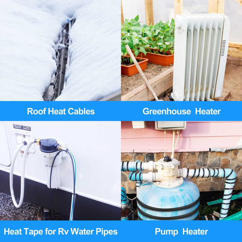 [Australia - AusPower] - Thermostatically Controlled Outlet: (2 PCS)Automatically Turn on Below 32℉, Turn Off Above 47℉ Unnecessary to Turn Off Power Manually in Cold Winter Cube 2 2 PCS 