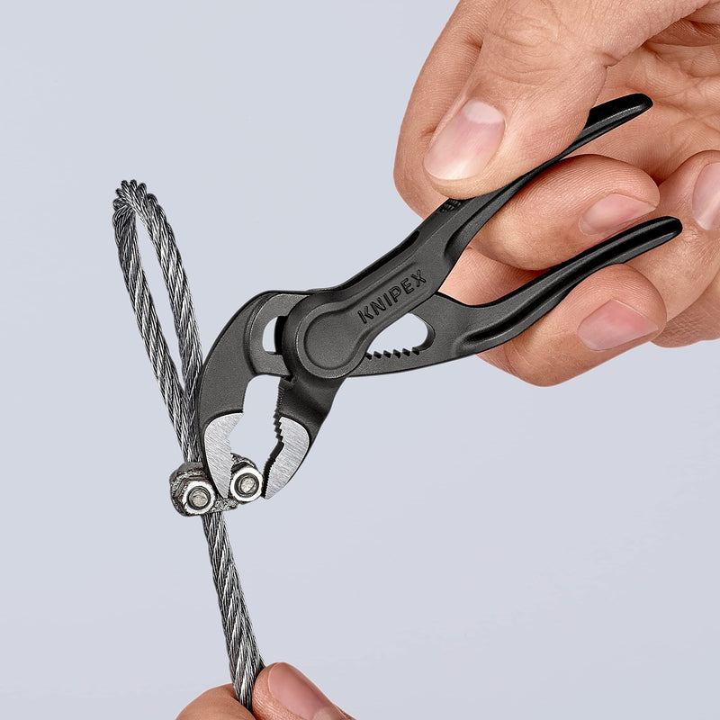 Knipex Cobra® XS Pipe Wrench and Water Pump Pliers grey atramentized, embossed, rough surface 100 mm (self-service card/blister) 87 00 100 BK Single