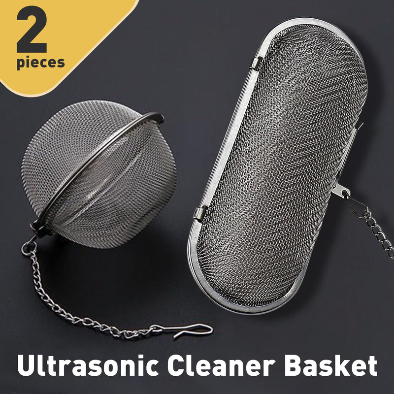 [Australia - AusPower] - Ultrasonic Cleaner Basket, 2Pcs Stainless Steel Basket for Ultrasonic Jewelry Cleaner, Jewelry Steam Cleaner Basket Small Parts Washing Basket for Jewelry, Watch Parts 