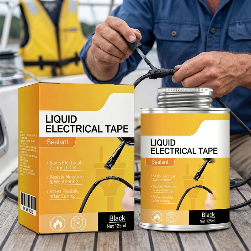 Liquid Electrical Tape, 125ML Waterproof Black Insulating Glue for Wires & Cables, Plugs, Circuit Boards, Automotive & Marine Use, Quick Dry, Replaces Traditional Insulation Tape