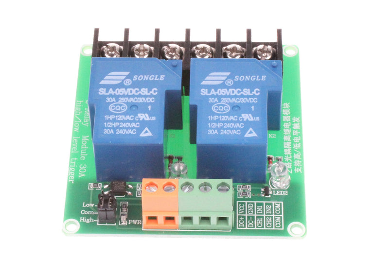 [Australia - AusPower] - NOYITO 30A 2-Channel Relay Module High Low Level Trigger with Optocoupler Isolation Load DC 30V AC 250V 30A for PLC Automation Equipment Control, Industrial Control (2-Channel 5V) 2-Channel 5V 