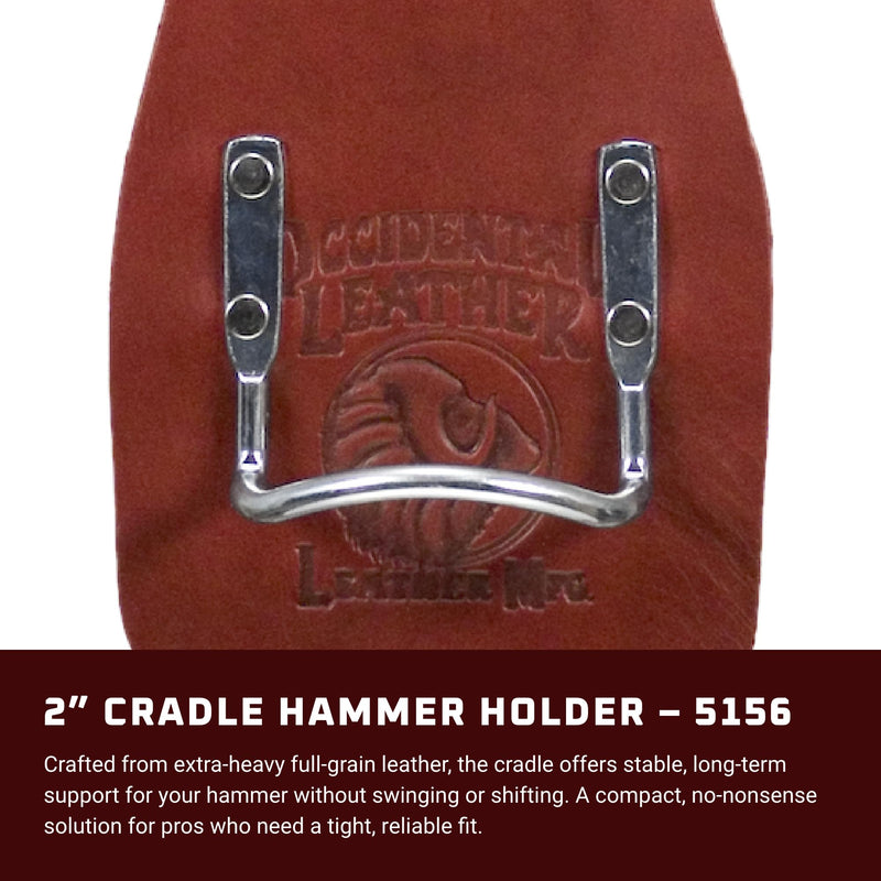Occidental Leather 2” Cradle Hammer Holder - Accepts 2” Work Belt - Made in USA