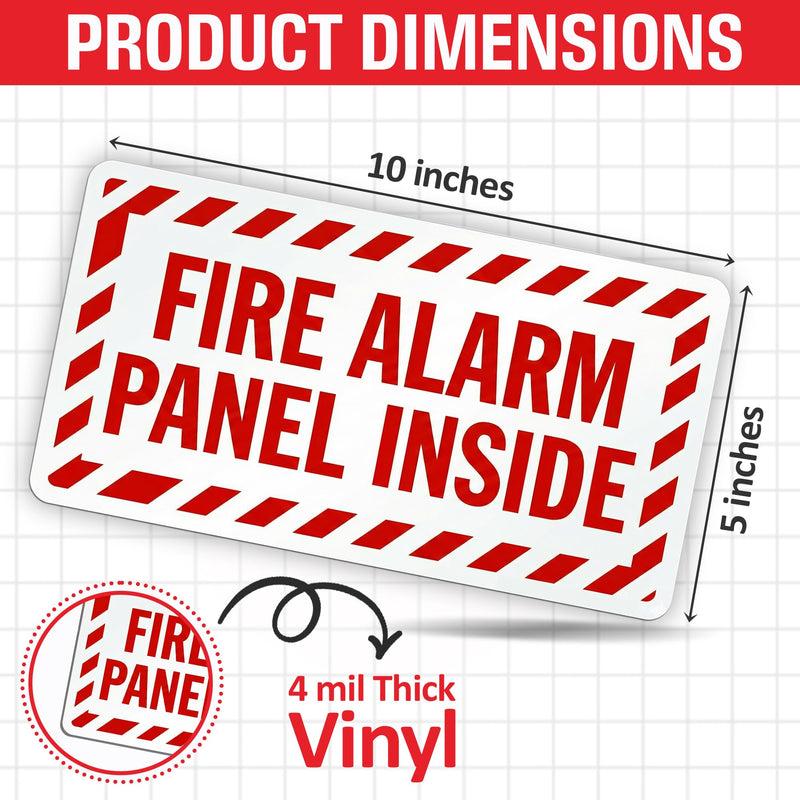 Fire Alarm Panel Inside Sticker 5x10 Inches Pack of 1 Vinyl Label | Red on White Color, High Visibility FACP Safety Decal | Weather Resistant, Easy Peel & Stick, Inspection Ready Non Reflective ( White and Red )