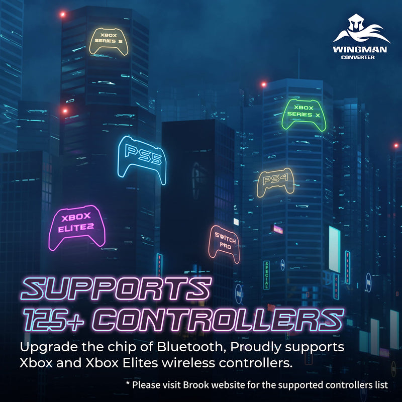 [Australia - AusPower] - Brook Wingman XE 2 Converter - Two in One Wireless Controller Adapter for PS, Switch Consoles, and PC, Supports Remap and Adjustable Turbo 