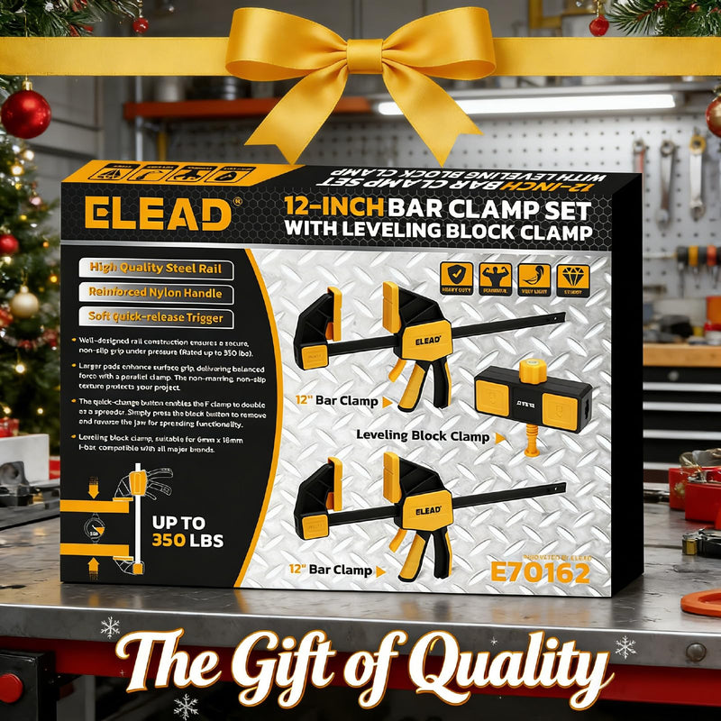 [Australia - AusPower] - 3-Pack 12-Inch Bar Clamp for Woodworking with Leveling Block Clamp, 350LBS Load Limit, Heavy Duty Quick-Release Wood Clamps/Spreader, One-Handed F Clamp for Wood Working 3-Piece long 350lbs 