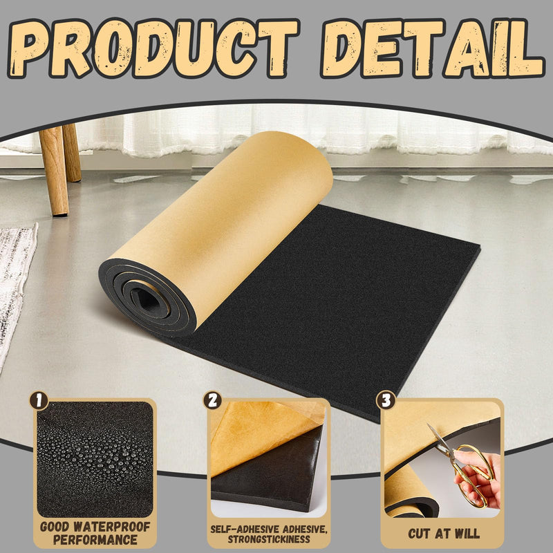 [Australia - AusPower] - 1 Piece Extra Large Marine Foam Roll Closed Cell Rubber with Adhesive Insulation Sheets Lightweight Single Sided Tape Water Weather Resistant for Craft (78 x 16 x 0.5 Inch) 78 x 16 x 0.5 Inch 1 
