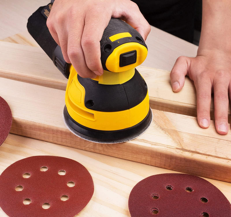 Selead Pack of 120 Sandpaper 125 mm Professional 8-Hole Sanding Discs Grit P40-600 Sandpaper Round for Random Orbital Sanders Pack of 120 | Mix Grit