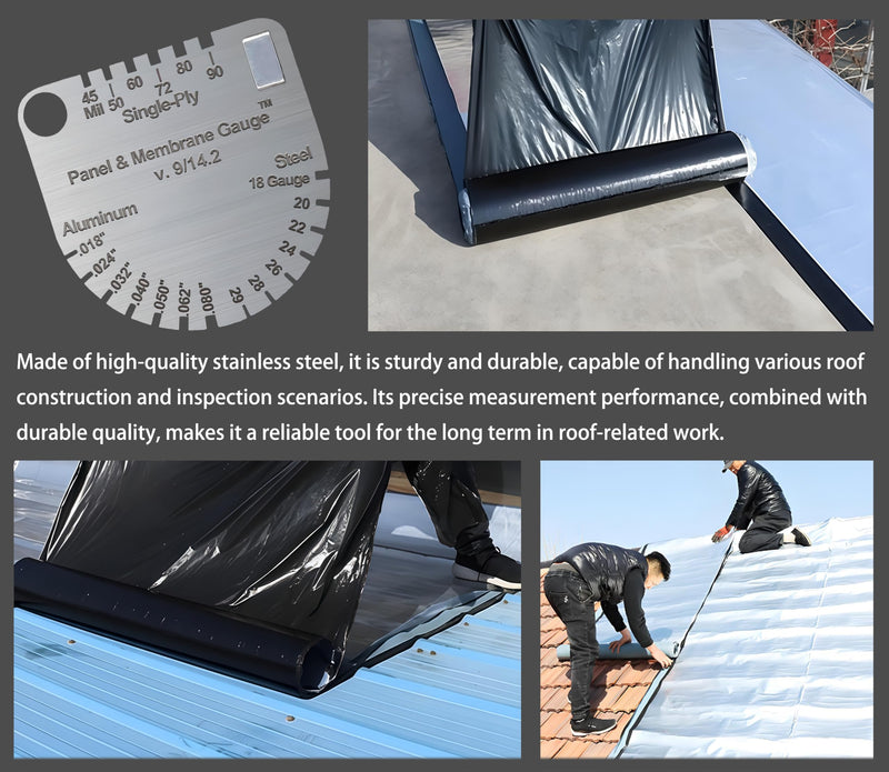 [Australia - AusPower] - Roof Pitch Gauge – Stainless Steel Roof Inspection & Thickness Measuring Tool for Metal Roofing Panels, Durable Metal Roofing Tools 