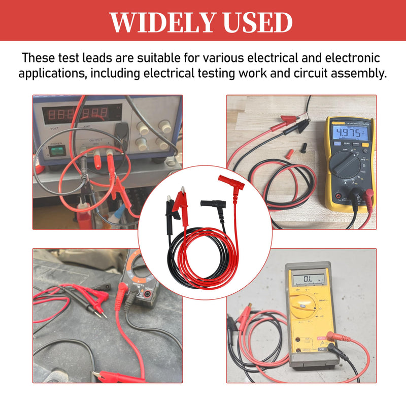 [Australia - AusPower] - 69381 Alligator Clip Test Leads,Multimeter Alligator Clips Lead for Most Meters Using Banana Plug Meter Leads 3-Foot 