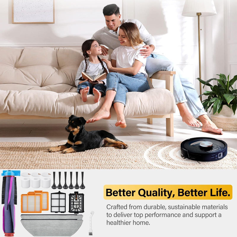 [Australia - AusPower] - Replacement Parts for Shark PowerDetect Robot Vacuum, Compatible with AV2800ZE RV2820YE RV2820ZE AV2820AE RV2800AE RV2800S, Main Brush Side Brushes HEPA Filters Mop Pads Shark AV2800ZE 