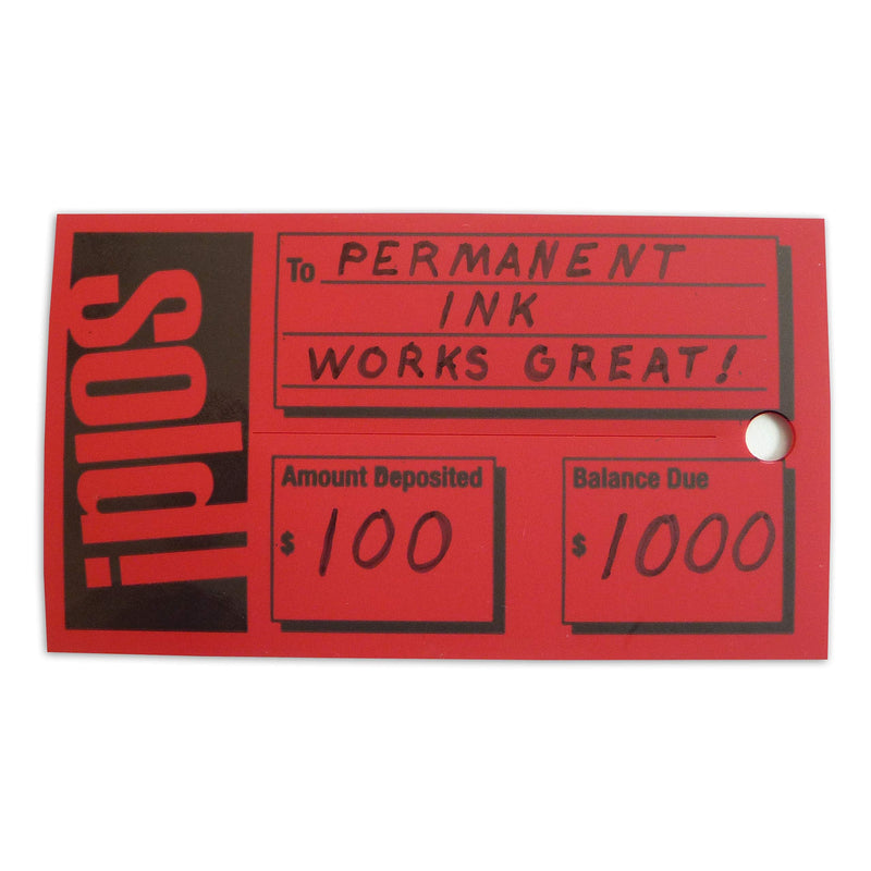 Sold Tags - Heavy Duty Weatherproof - Pack of 100 Red Vinyl Waterproof Sold Tags