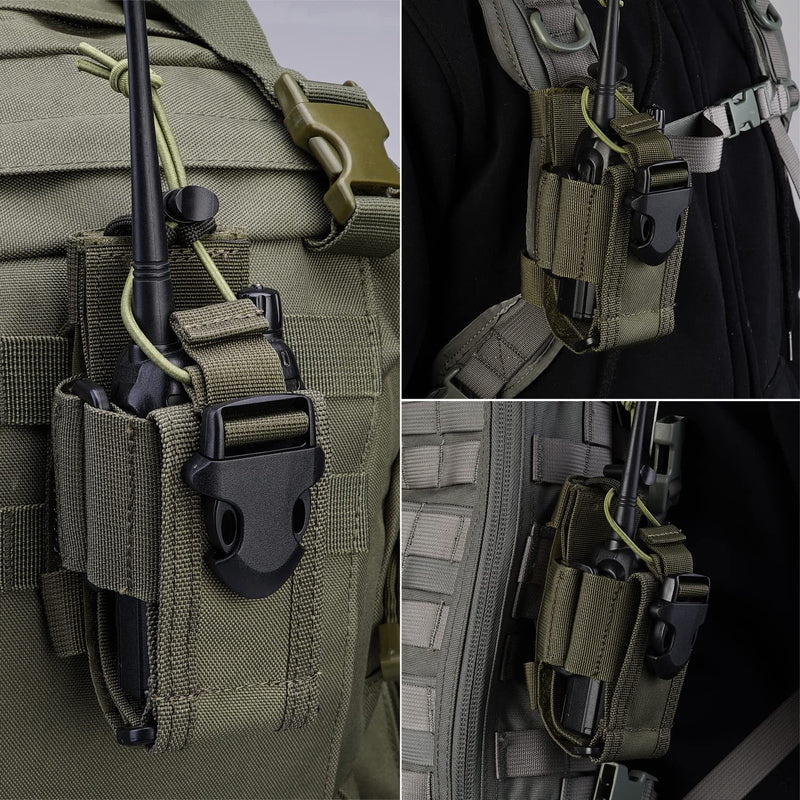 [Australia - AusPower] - VIPERADE Radio Holster, MOLLE Radio Pouch for Vest, Universal Walkie Talkie Holster Radio Holder for Duty Belt, Police Radio Holder Tactical Radio Pouch for Baofeng, Motorola OD Green 