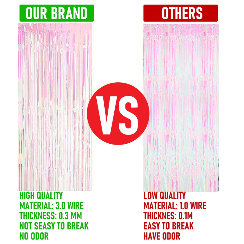 [Australia - AusPower] - Dazzle Bright 2 Pack Backdrop Curtain, 3FT x 8FT Metallic Tinsel Foil Fringe Curtains Photo Booth Background for Baby Shower Party Birthday Wedding Engagement Bridal Shower (Multicolor) Multicolor 