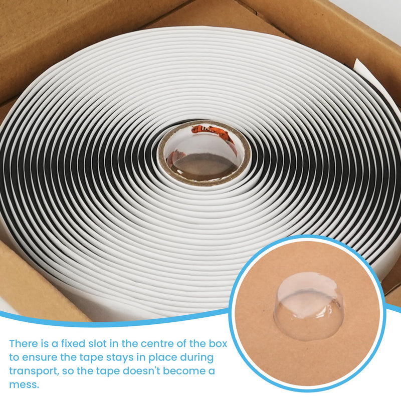 [Australia - AusPower] - Butyl Tape White 1/2" x 30' x 1/8" RV Tape Sealant Waterproof, White Butyl Caulking Tape, Stretchable Butyl Sealant Tape Headlight Sealant Putty Tape EPDM Auto RV Window Sealant 1/2" x 30' x 1/8" 