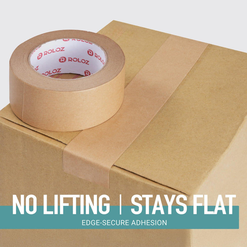 Brown Kraft Paper Packing Tape 1pk 2in x 44 yd – Strong Adhesive, Hand-Tearable, Writable Shipping Tape for Moving Boxes – Ideal for Packing, Mailing, Storage, and Shipping 1-Pack