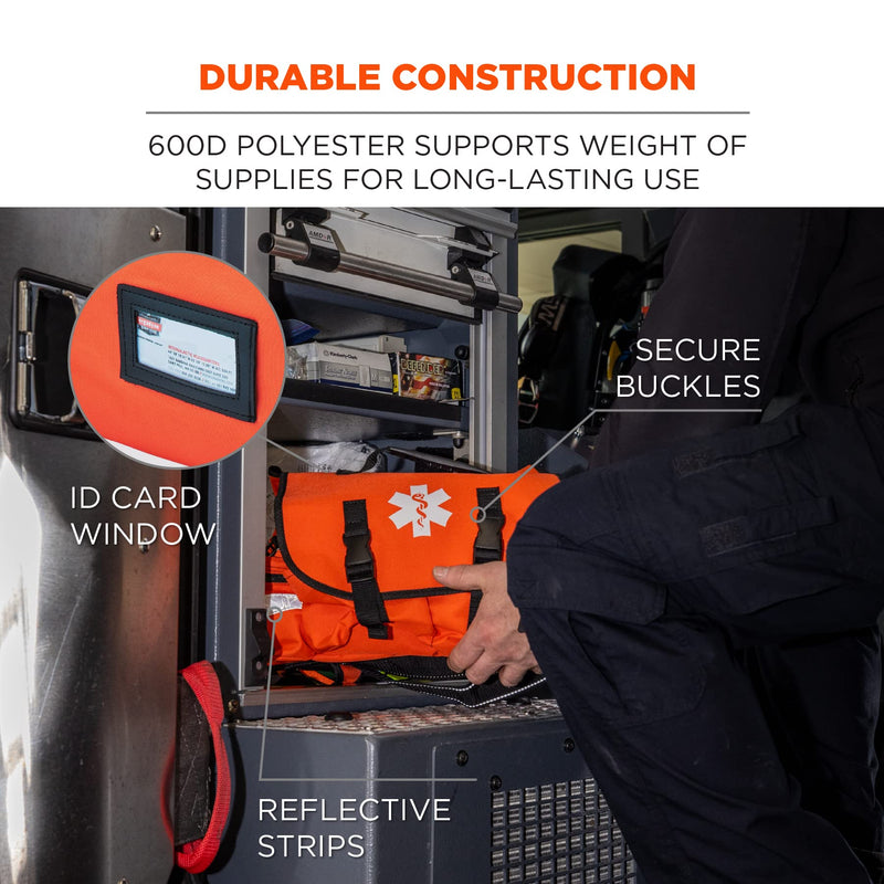 Ergodyne Arsenal 5210 Small Medic First Responder Trauma Duffel Bag with Shoulder Strap, Orange First Responder EMS Jump Bag - Polyester - 15L