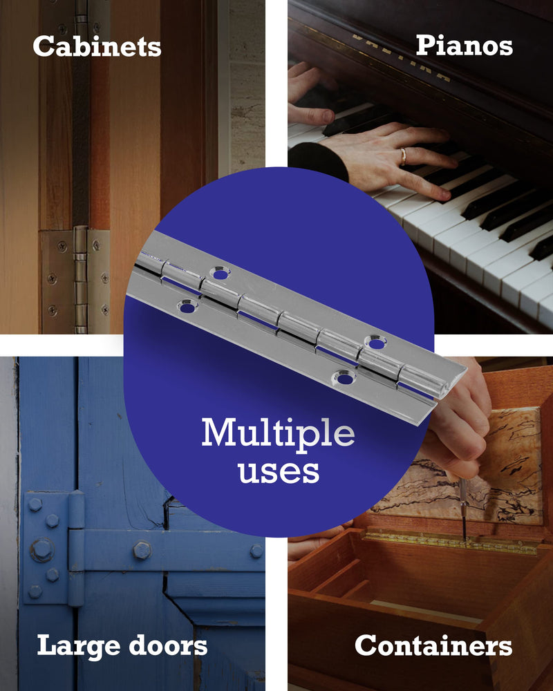 [Australia - AusPower] - Hardware Essentials 851070 Continuous Pin 36" x 1-1/2" Nickel 36" x 1-1/2" 