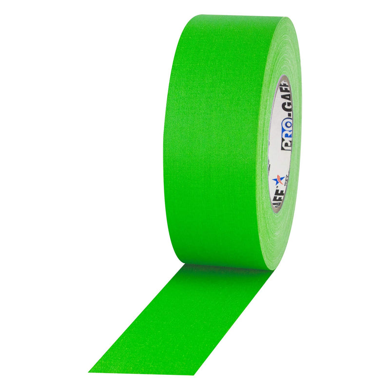 ProTapes Pro Gaff Premium Matte Cloth Gaffer's Tape Bundle: (1) 2" Width, 55 yds Length, Grey and (1) 2" Width, 50 yds Length, Fluorescent Green
