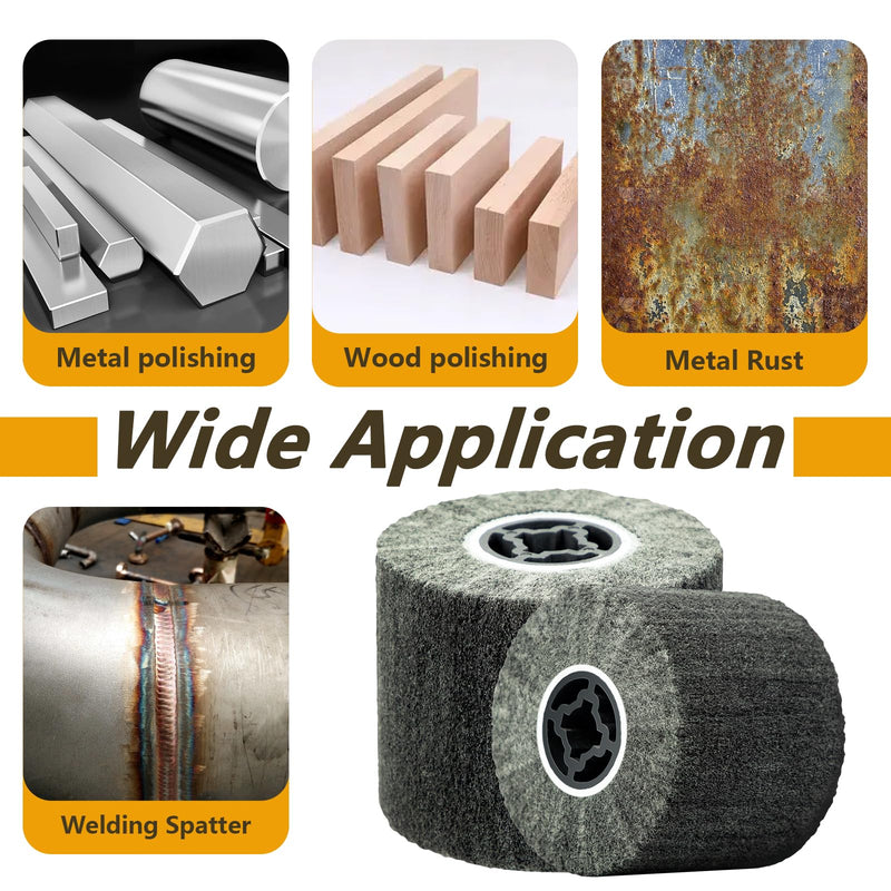 [Australia - AusPower] - SALI Non Woven Wire Abrasive Drawing Polishing Burnishing Wheel Flap Brush Wire Brush Drum Surface Conditioning Tool for Metal Surface Polishing Grinding Removing Rust 120x100x19mm (400 Grit) 400 Grit 