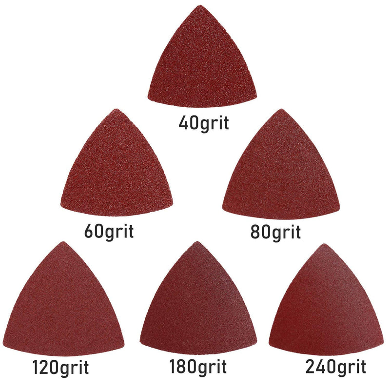 [Australia - AusPower] - Triangle Oscillating Multi Tool Sanding Pads, 60Pcs 3-1/8 Inch Oscillating tool sandpaper for Triangle Multitool Sanding pads assorted 40/60/80/120/180/240 Grits 60PACK SANDPAPER 